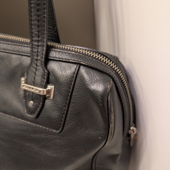 🖤EUC Coach Taylor Bette Genuine Smooth Leather Shoulder Satchel Bag, Black, LG - Picture 12 of 16